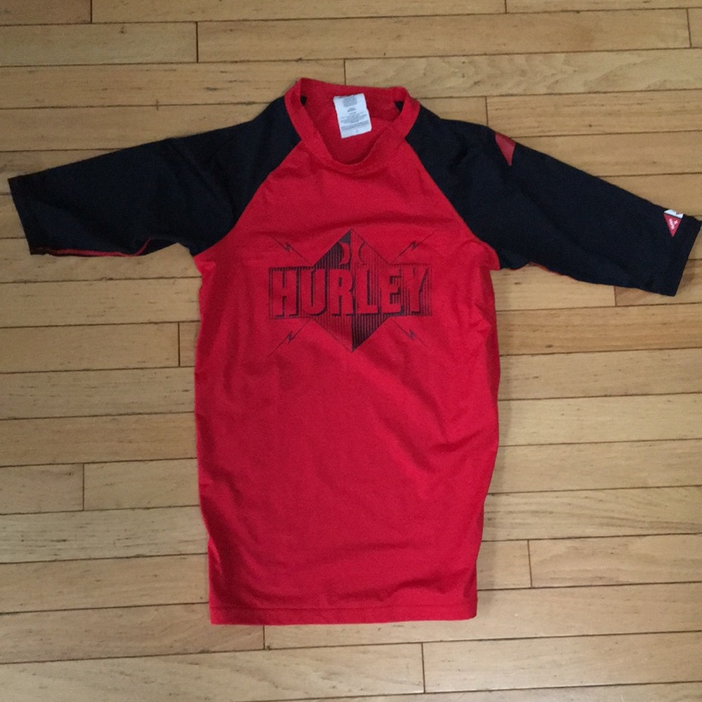 Hurley Rashguard Dark Red/Black Men’s Large EUC